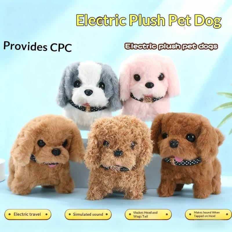 New Realistic Robotic Dog Plush Toy – Interactive Puppy That Walks, Barks & Wags Tail, Adorable Smart Pet Toy for Kids & All Ages, Perfect Christmas Gift for Dog Lovers and Family Fun